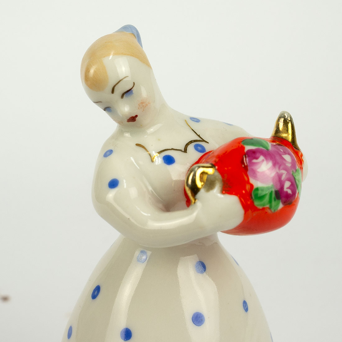 Unikalna ceramiczna figurka dziewczyny z kotem od Dulevo - obrazek 4