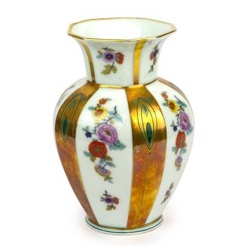 Miedziowany wazon porcelanowy, H. Baensch, 18 cm