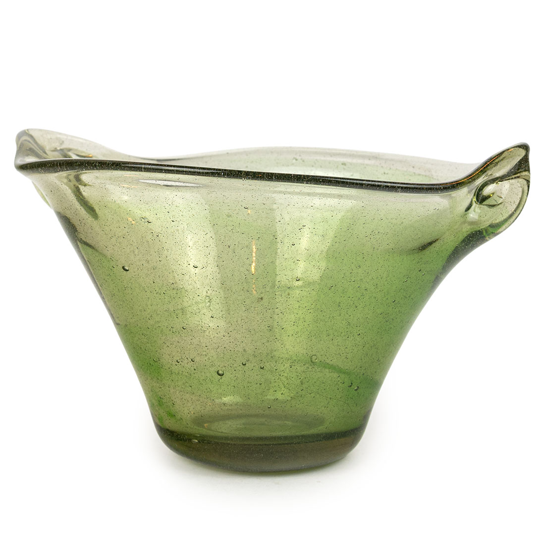 Szklana Zielona Misa Antico, wys. 14cm