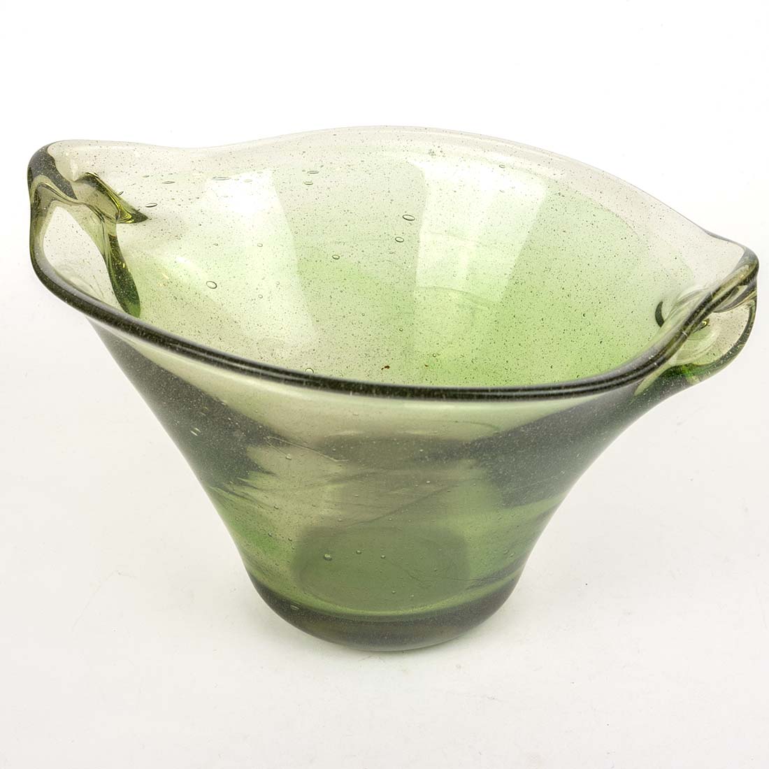 Szklana Zielona Misa Antico, wys. 14cm - obrazek 3