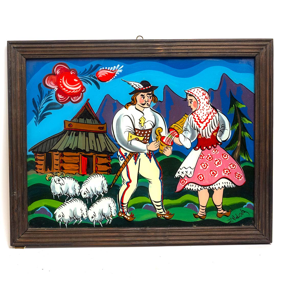 Zdzisław Walczak, Góral i Góralka, malarstwo na szkle, 1982