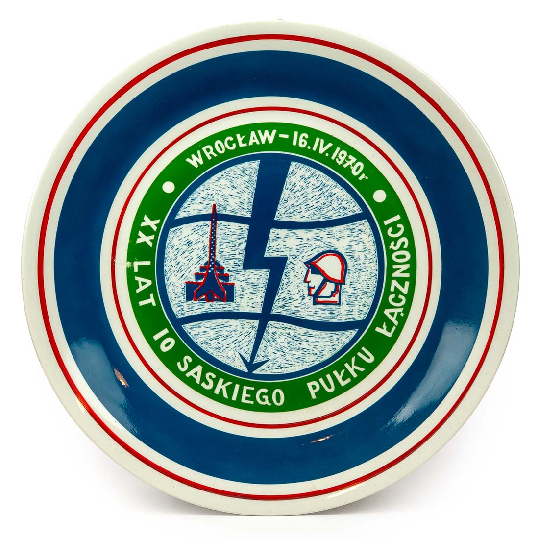 Talerz pamiątkowy PRL - Wrocław, 10 Saski Pułk Łączności