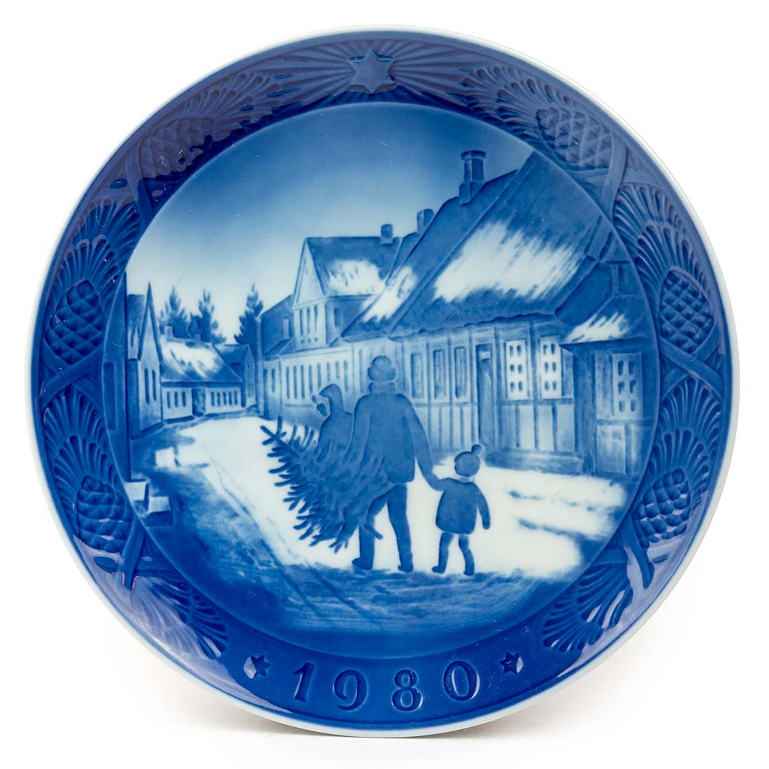 Talerz świąteczny Royal Copenhagen 1980 Bringing Home the Christmas Tree