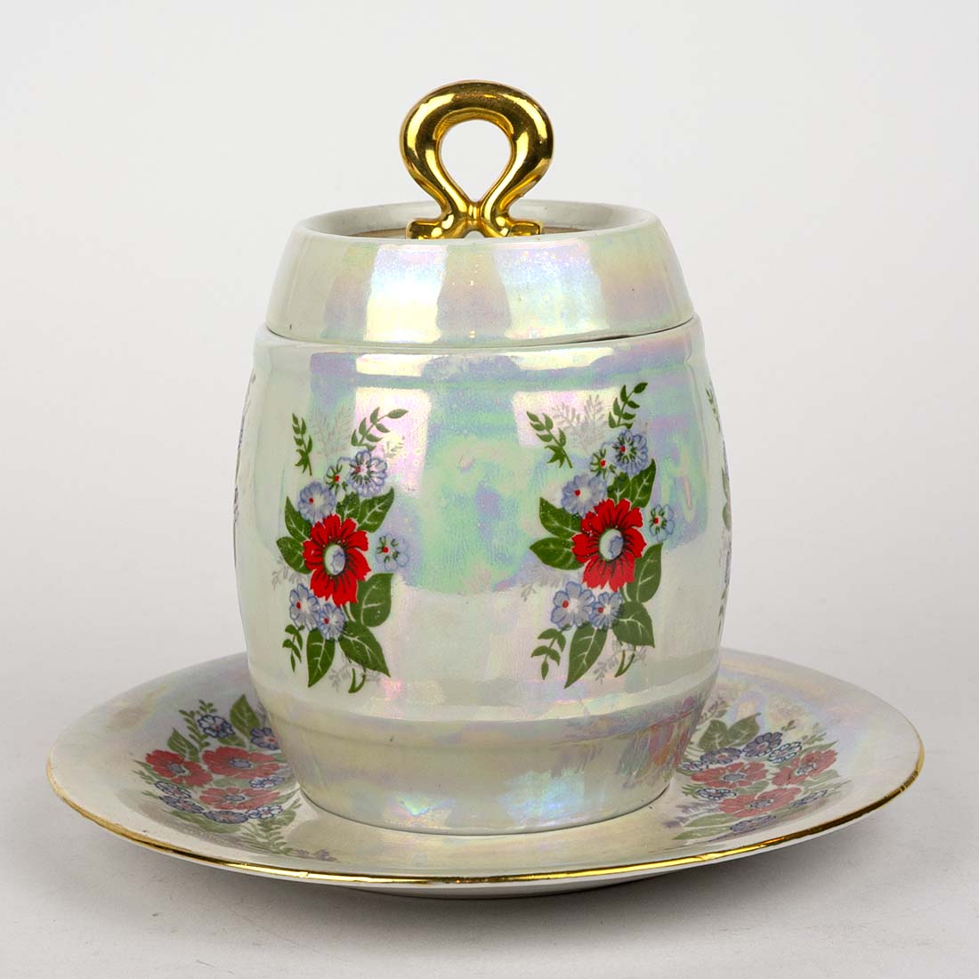 Opalizujący porcelanowy zestaw z ZSRR