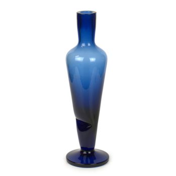 Granatowy szklany wazon, 30cm