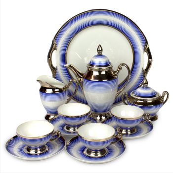 Platynowany serwis Giesche, fason Empire, lata 20te XXw.